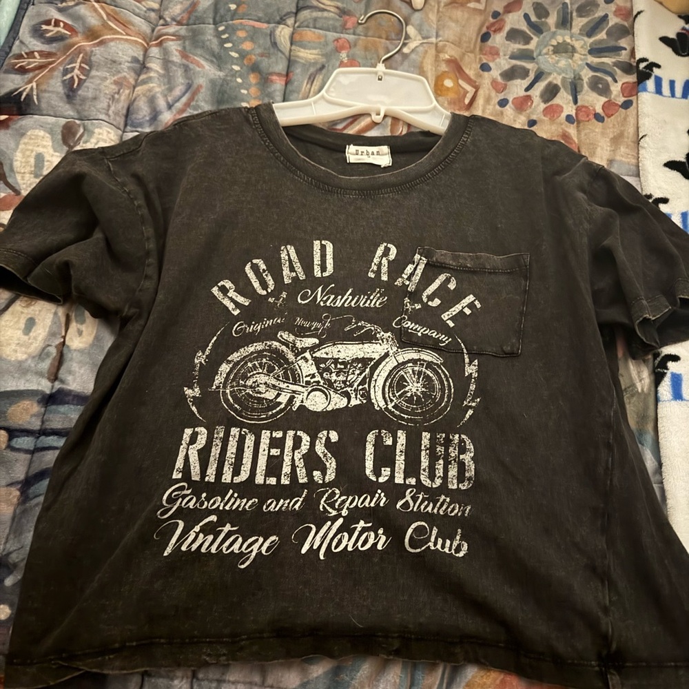 Vintage Black Road Race Crop Top